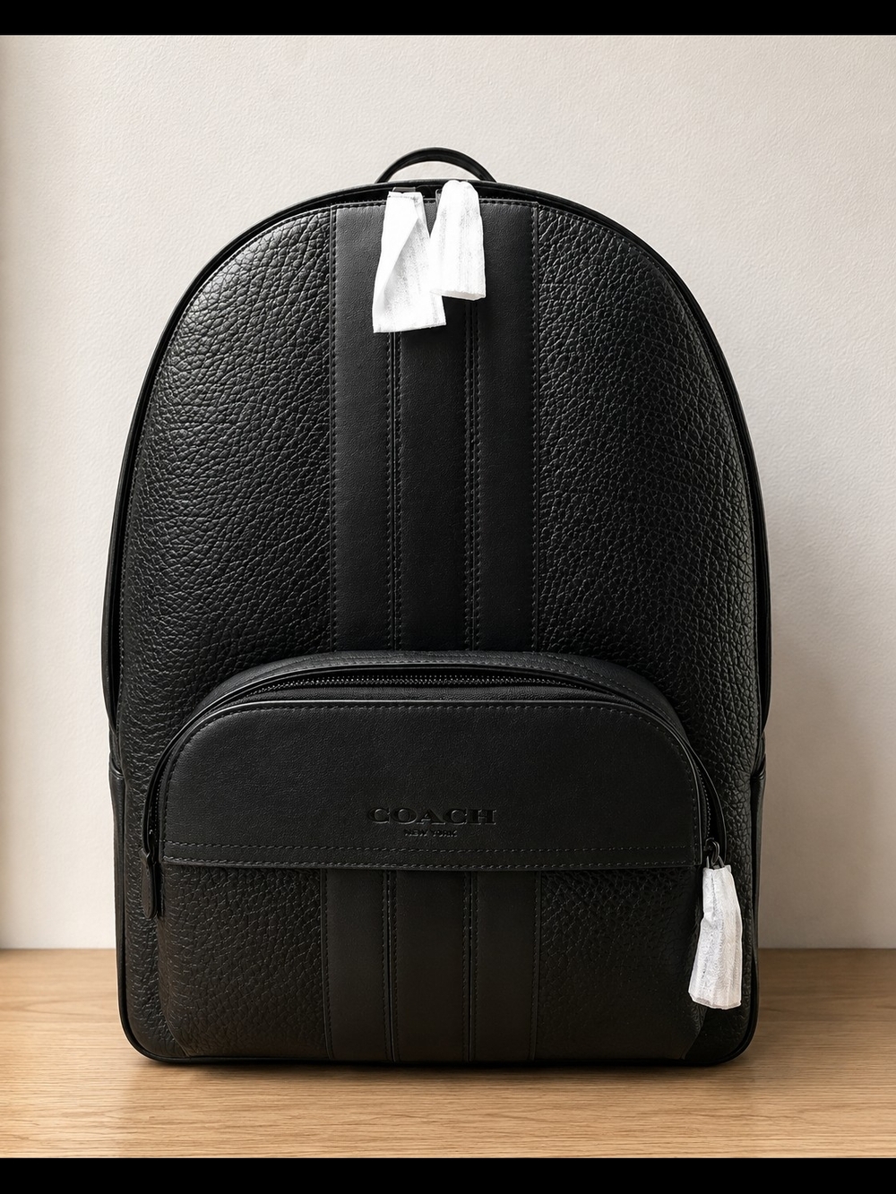 Coach Black Leather Backpack